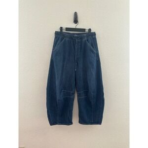 Gap Mid Rise Easy Horseshoe Pull-On Jeans Petite Small Barrel Ankle Indigo